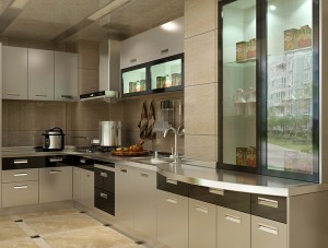 Stainless Steel Gloss Sink Kitchen Cabinet